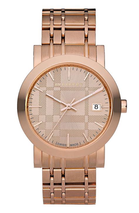 burberry rose gold watch black date|Burberry Watches .